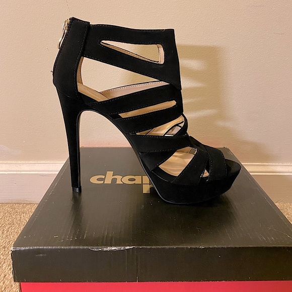 Excellent Condition Charlotte Russe Avalon Black Suede 
Stacked Pumps Stilettos - Picture 1 of 12